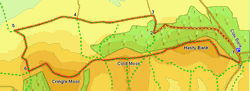 Map for walk around Gormire Lake and the White Horse of Kilburn