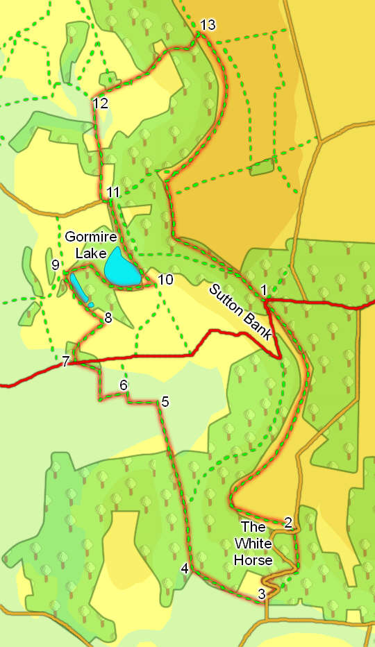 Walk for map around Lake Gormire and the White Horse